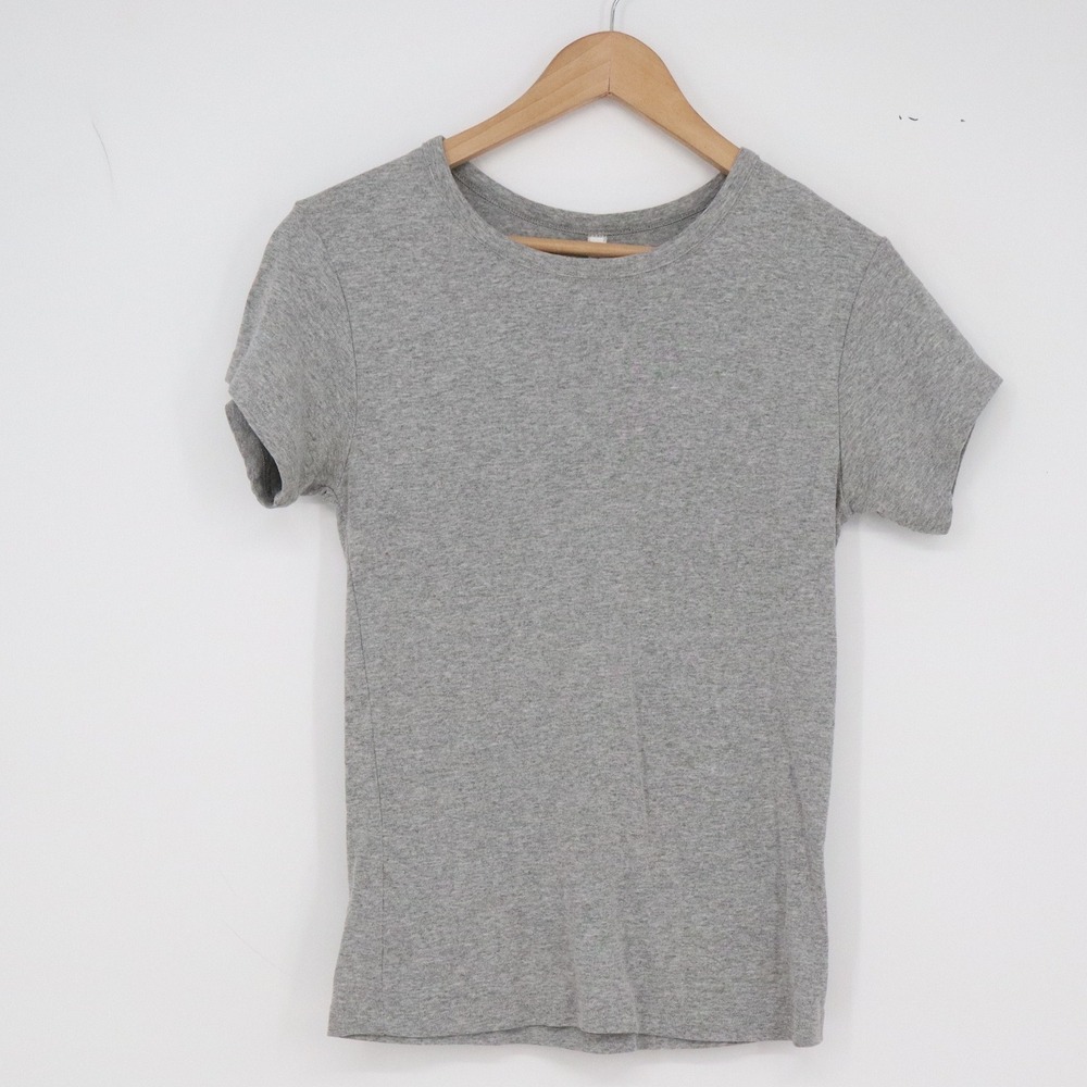 Tommy Hilfiger T-Shirt Womens L Gray Short Sleeve Cotton Blend Excellent